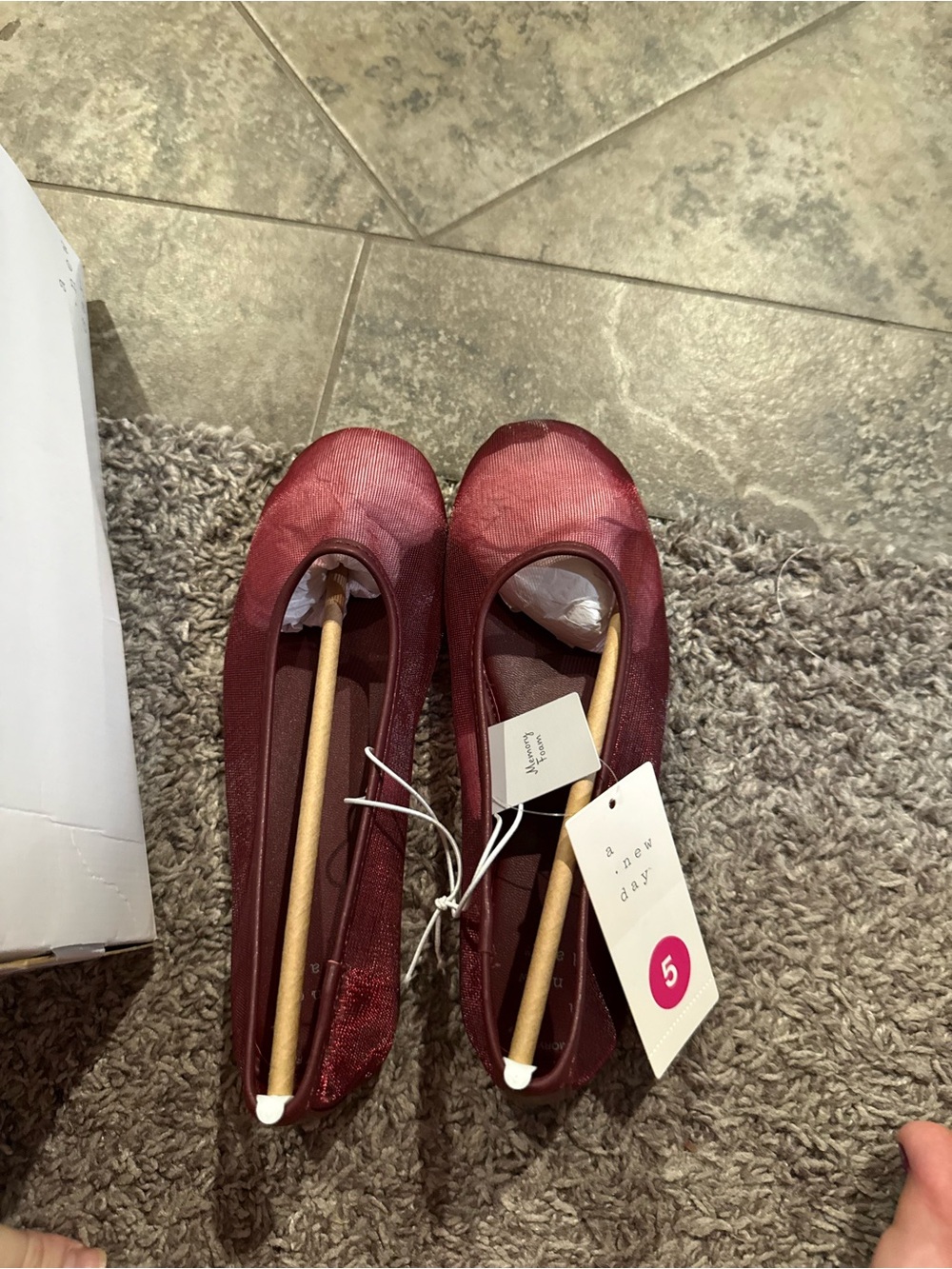 🐒Women's Mel Ballet Flats - A New Day Burgundy